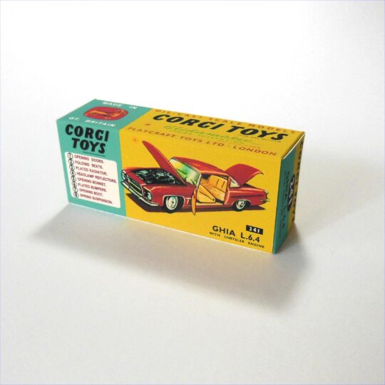 Corgi Toys 241 Ghia L.6.4 with Chrysler Engine Empty Repro Box