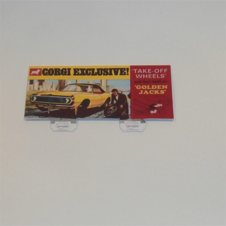 Corgi Toys 338 Chevrolet Camaro Box Header Card Only