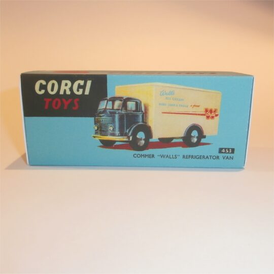 A reproduction replacement empty Corgi Toys 453 Commer 'Walls' Refrigerator Van Repro Box