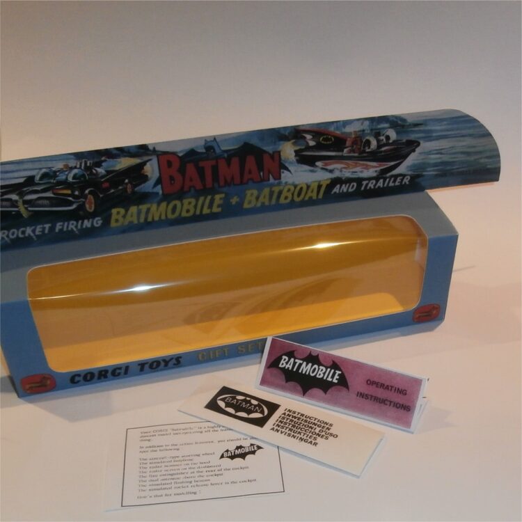 Corgi Toys Gift Set 3 Batman Batmobile & Batboat 1st Issue Repro Box w. Standard Tray