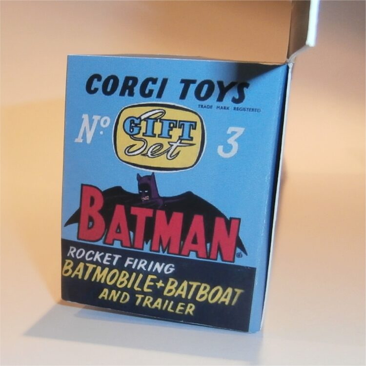 Corgi Toys Gift Set 3 Batman Batmobile & Batboat 1st Issue Repro Box w. Standard Tray