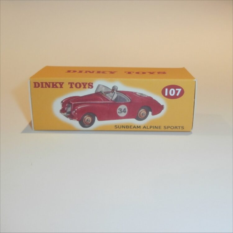 Dinky Toys 107 Sunbeam Alpine Sports - Red - Repro Box