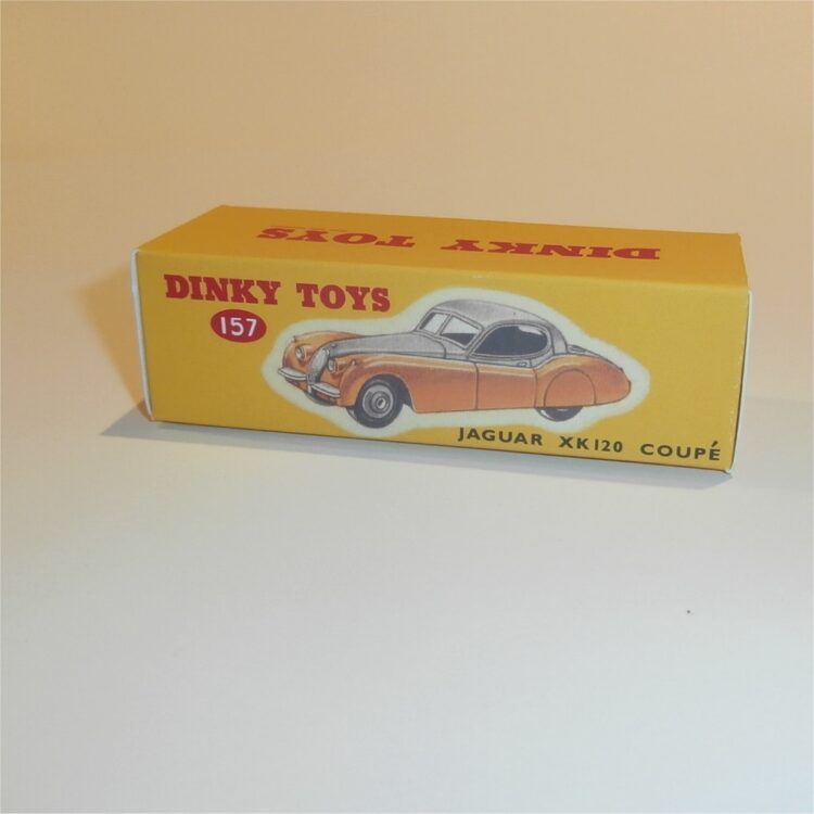 Dinky Toys 157 Jaguar XK120 Two-Tone Grey over Yellow Repro Box