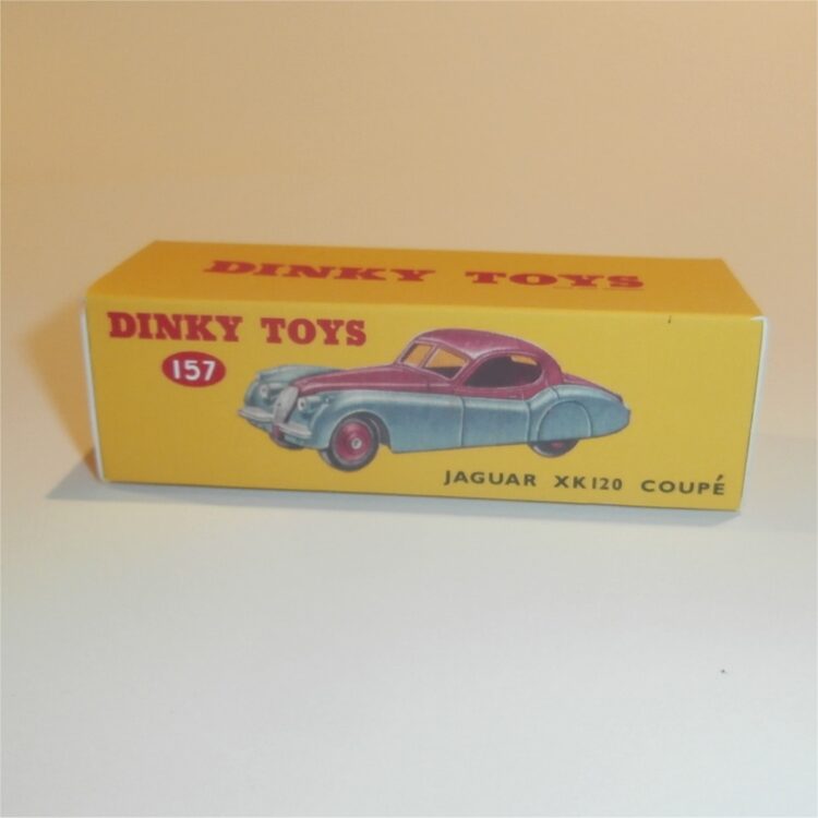 Dinky Toys 157 Jaguar XK120 Two-Tone Grey over Yellow Repro Box