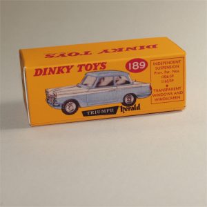 Dinky Toys 189 Triumph Herald Blue with White Roof Repro Box