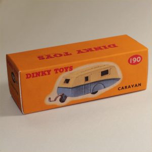 Dinky Toys 190 Caravan Blue with White Roof Repro Box