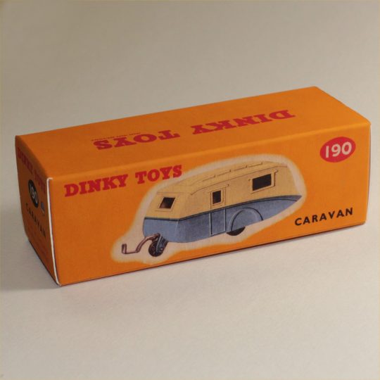 Dinky Toys 190 Caravan Blue with White Roof Repro Box