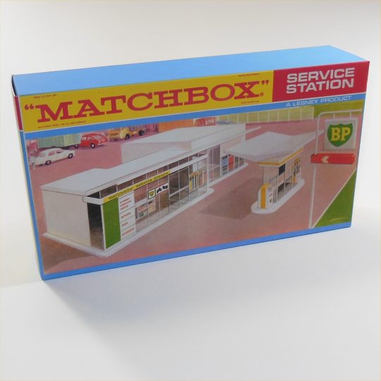 Matchbox Lesney Accessory MG-1d1 BP Garage Service Station F Style Repro Box