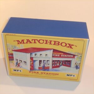 Matchbox Lesney Accessory MF-1 Fire Station Red Roof E Style Repro Box