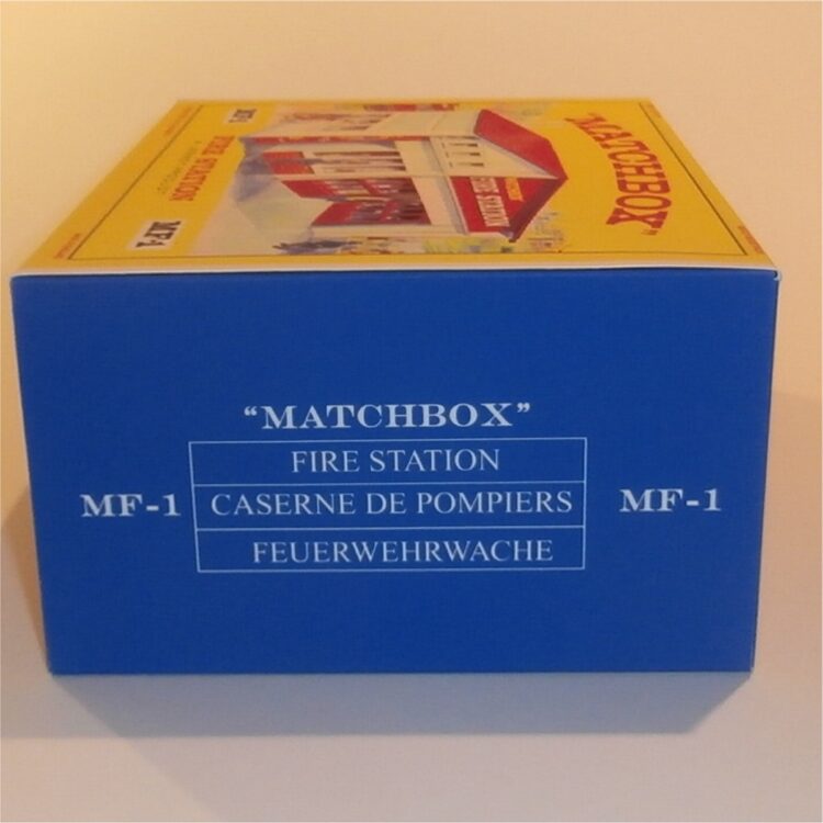 Matchbox Lesney Accessory MF-1 Fire Station Red Roof E Style Repro Box