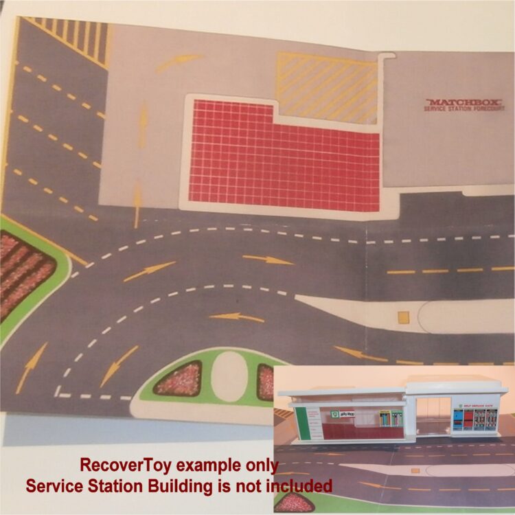 Matchbox Lesney Accessory MG-1 Service Station Forecourt Repro Play Mat Sheet