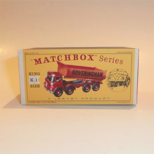 Matchbox Lesney King Size K 1 Hoveringham Tipper Dump Truck Repro Box