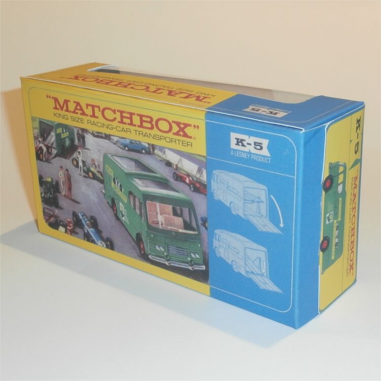 Matchbox Lesney King Size K 5 Racing Car Transporter Repro Window Box