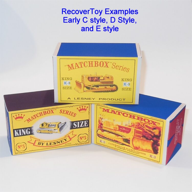 Matchbox King Size 3a Caterpillar D.9 Bulldozer C Style Repro Box