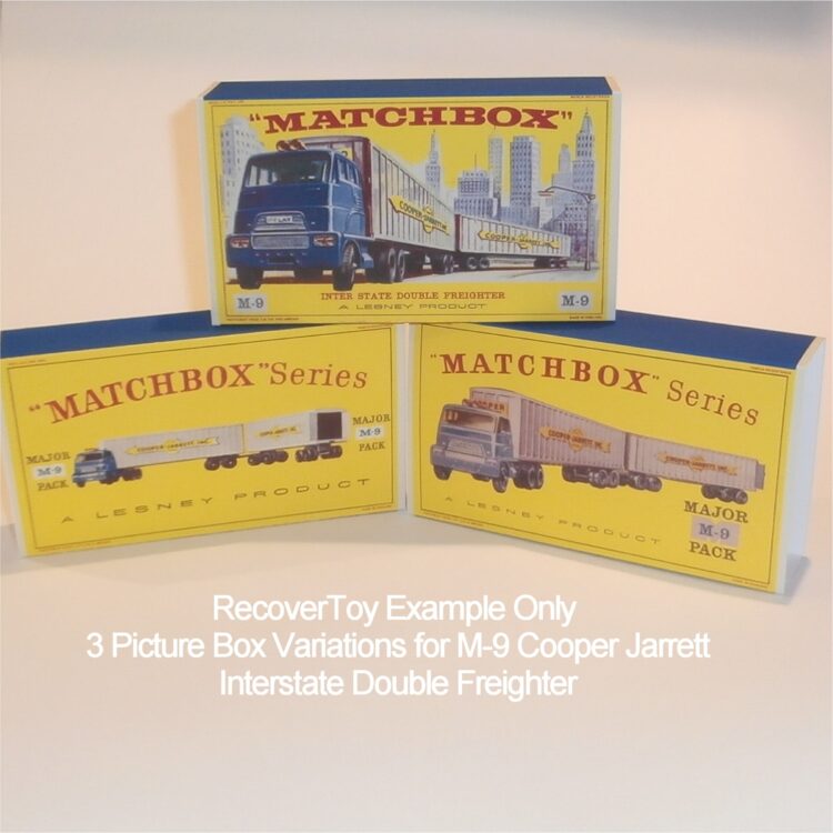 Matchbox Major Pack 9 a1 Interstate Double Freighter D Style Repro Box Set
