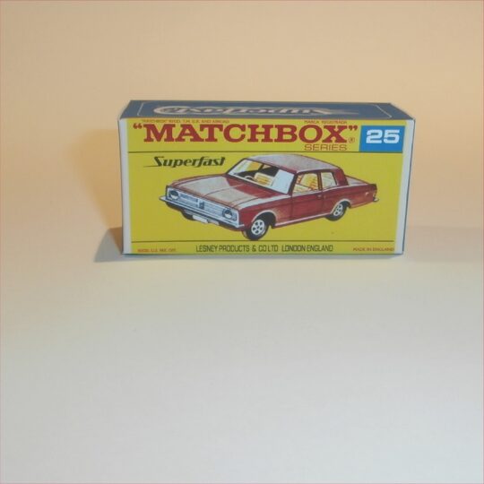 Matchbox Lesney Superfast 25 e Ford Cortina GT F-SF2 Style Repro Box