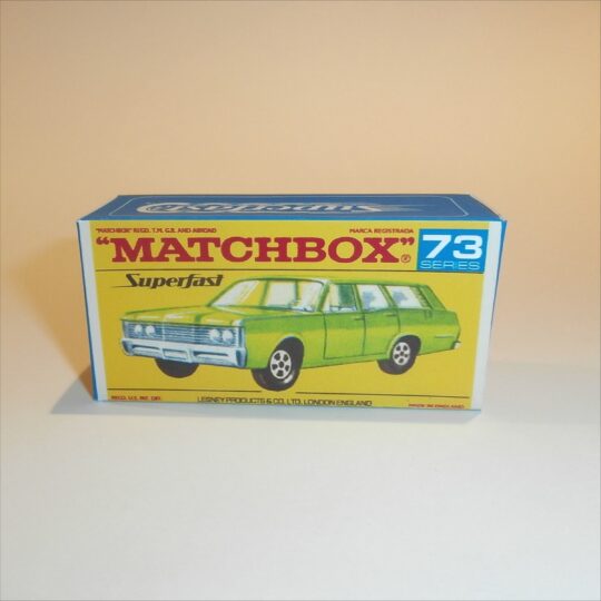 Matchbox Lesney Superfast 73 d Mercury 1968 Commuter Wagon F-SF2 Style Repro Box