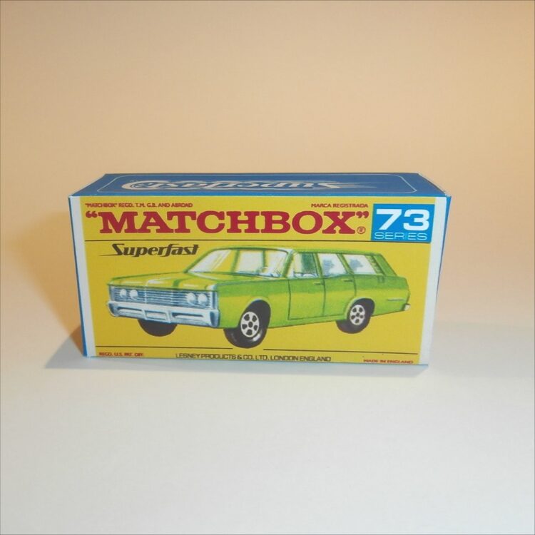 Matchbox Lesney Superfast 73 d Mercury 1968 Commuter Wagon F-SF2 Style Repro Box