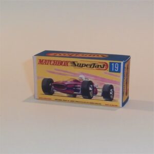 Matchbox Lesney Superfast 19 e Lotus Racing Car G Style Repro Box