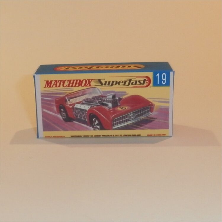 Matchbox Lesney Superfast 19 f Road Dragster G Style Repro Box