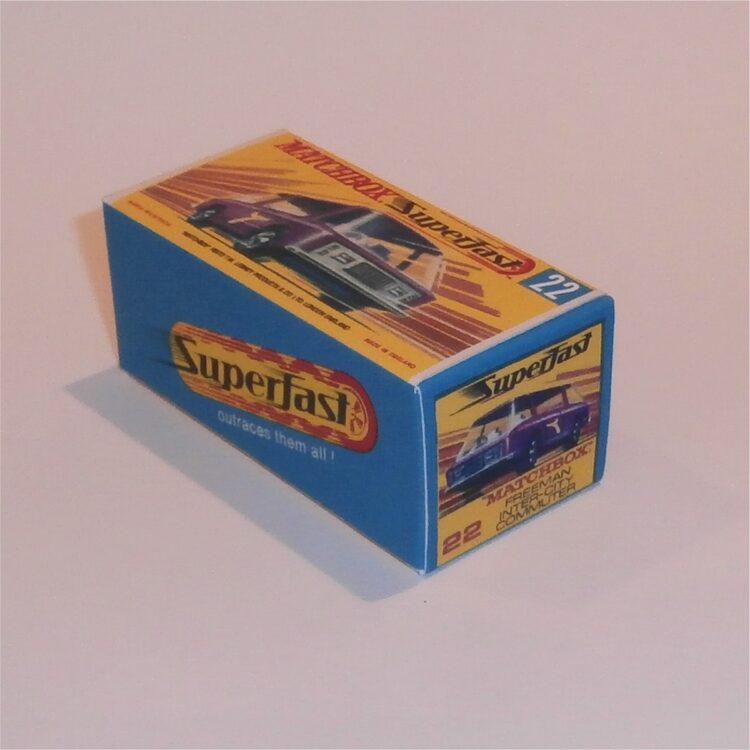 Matchbox Lesney Superfast 22 e Freeman Inter-City Commuter G Style Repro Box