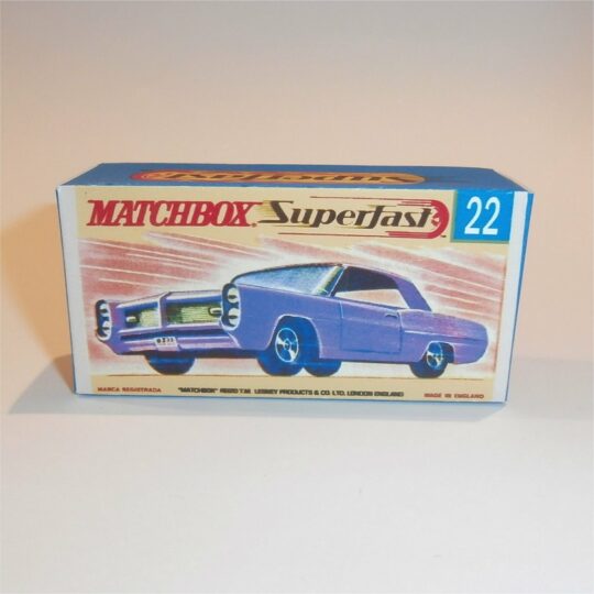 Matchbox Lesney Superfast 22 d Pontiac GP Coupe G Style Repro Box