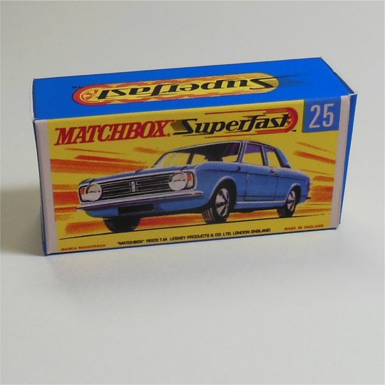 Matchbox Lesney Superfast 25e Ford Cortina G Style Repro Box