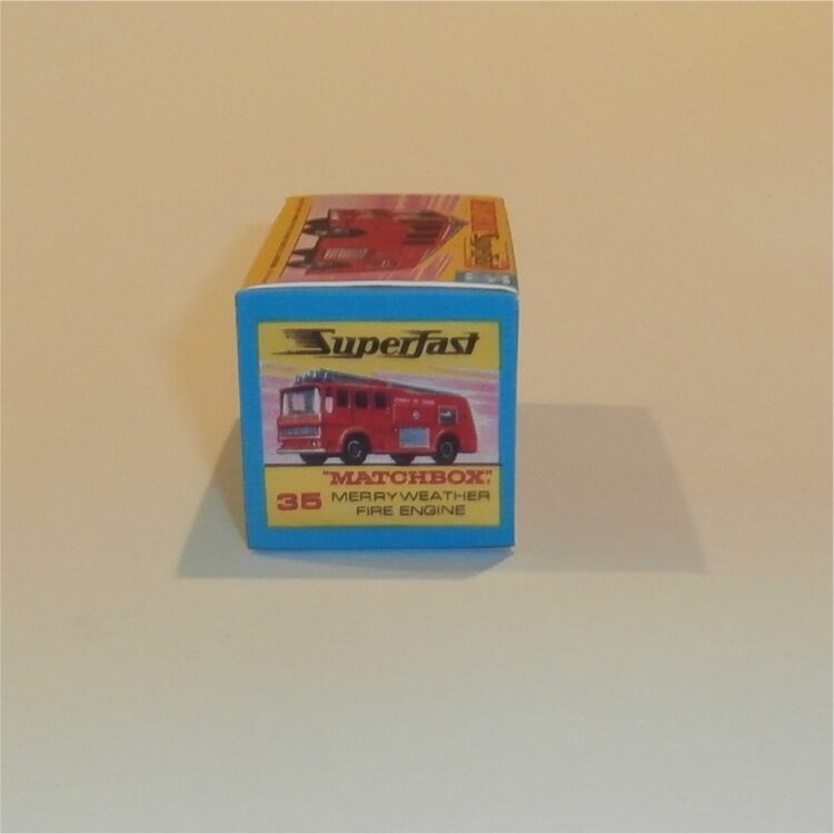 Matchbox Lesney Superfast 35 c Merryweather Fire Engine G Style Repro Box