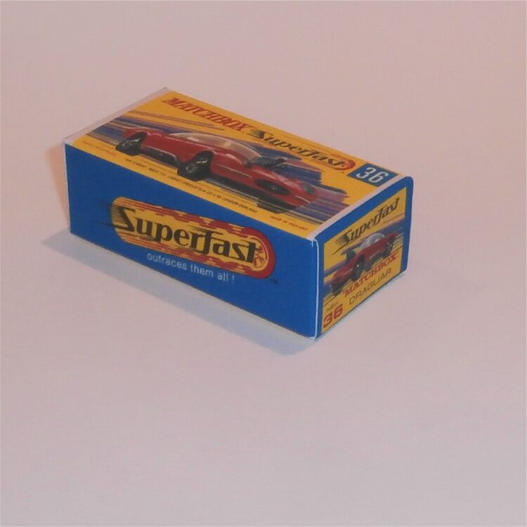 Matchbox Lesney Superfast 36 e Jaguar Draguar G Style Repro Box