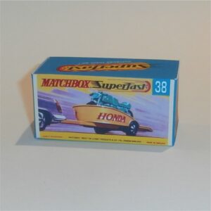 Matchbox Lesney Superfast 38 d Honda Motorcycle Trailer G Style Repro Box