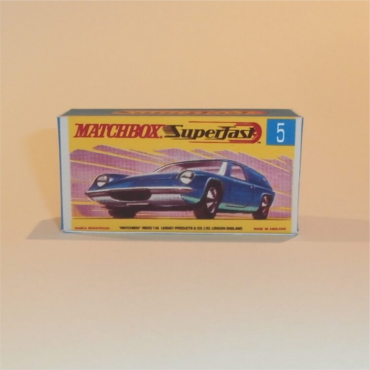 Matchbox Lesney Superfast 5 e Lotus Europa G Style Repro Box