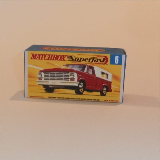 Matchbox Lesney Superfast 6 e Ford Pickup G Style Repro Box