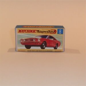 Matchbox Lesney Superfast  8 f Ford Mustang Red G Style Repro Box