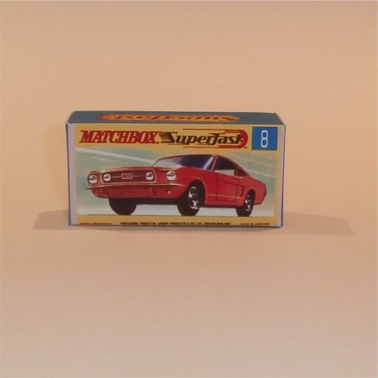 Matchbox Lesney Superfast 8 f Ford Mustang Red G Style Repro Box