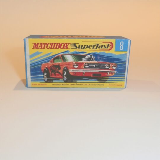 Matchbox Lesney Superfast 8 g Mustang Wild Cat Dragster G Style Repro Box