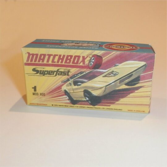Matchbox Lesney Superfast 1 g Mod Rod H Style Repro Box