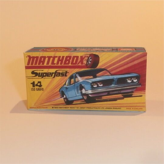 Matchbox Lesney Superfast 14 Iso Grifo H Style Repro Box