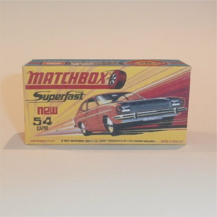 Matchbox Lesney Superfast 54 d Ford Capri 'New' H Style Repro Box