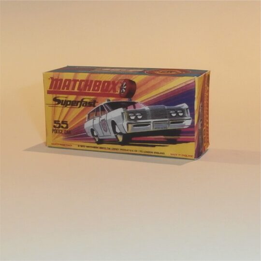 Matchbox Lesney Superfast 55 f Mercury Station Wagon Police Car H Style Repro Box