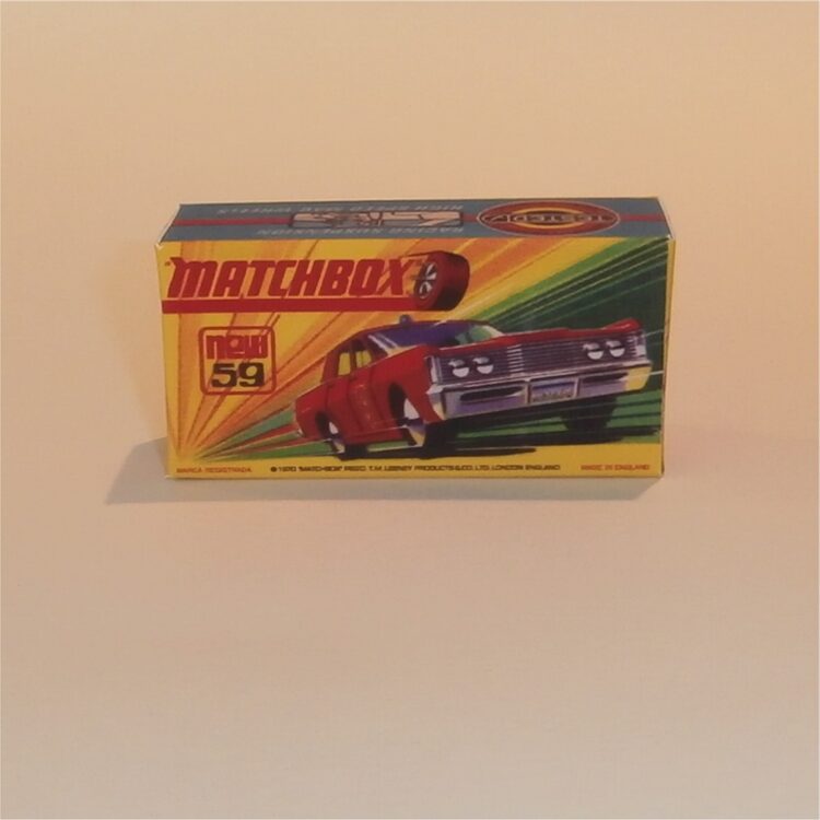 Matchbox Lesney Superfast 59 e1 Mercury Fire Chief H Style Repro Box