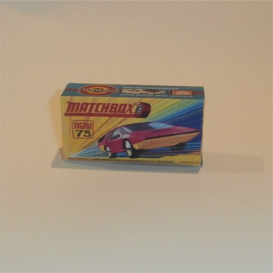 Matchbox Lesney Superfast 75 d1 Alfa Carabo 1st Issue H Style Repro Box