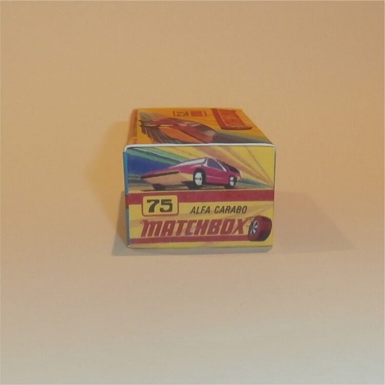 Matchbox Lesney Superfast 75 d1 Alfa Carabo 1st Issue H Style Repro Box