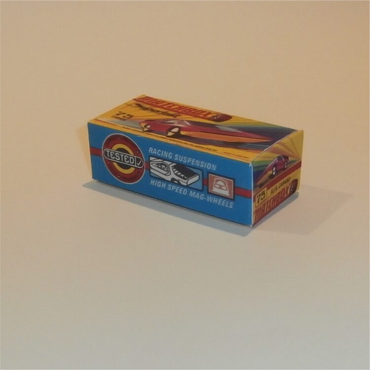 Matchbox Lesney Superfast 75 d2 Alfa Carabo 2nd Issue H Style Repro Box