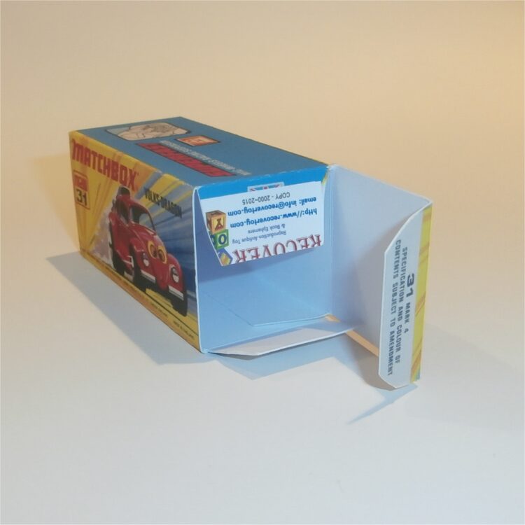 Matchbox Lesney Superfast 31 e VolksDragon I Style Repro Box