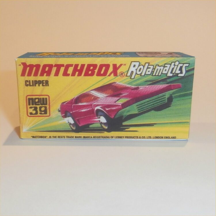 Matchbox Lesney Superfast 39 d Clipper Rola-matics I Style Repro Box