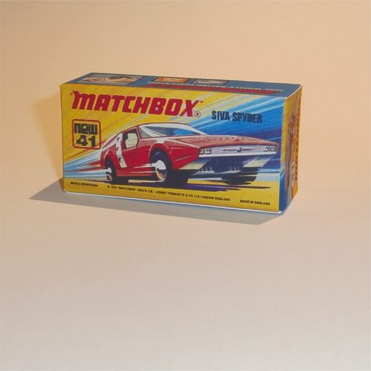 Matchbox Lesney Superfast 41e Siva Spyder I Style Repro Box