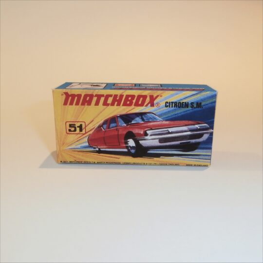 Matchbox Lesney Superfast 51 e Citroen S.M. I Style Repro Box