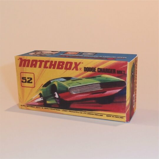 Matchbox Lesney Superfast 52 Dodge Charger mk3 I Style Repro Box