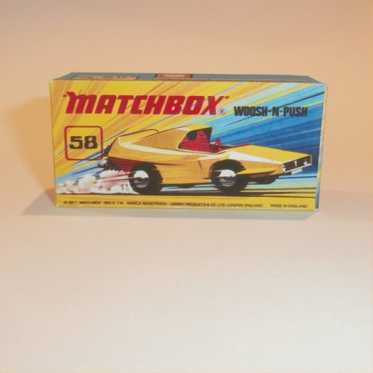 Matchbox Lesney Superfast 58 e2 Woosh-N-Push I Style Repro Box