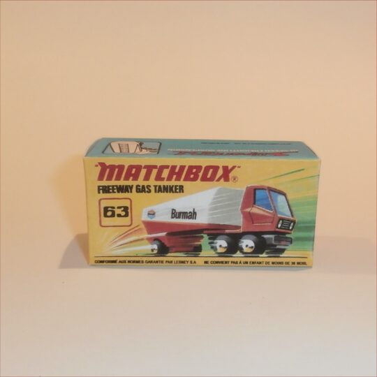 Matchbox Lesney Superfast 63 e Freeway Gas Tanker I Style Repro Box